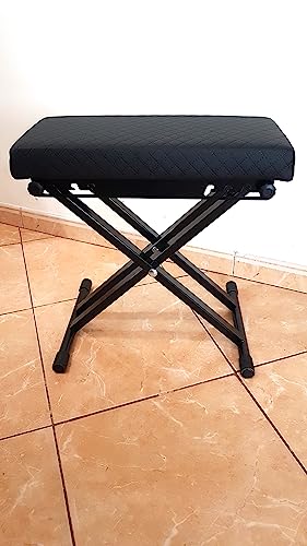 LIBEDOR Keyboardbank Doppelstrebe Piano Bank Keyboard Klavier Hocker 8X höhenverstellbar bis 140kg belastbar von LIBEDOR