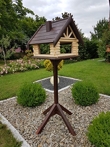 Vogelhaus mit Ständer Gartendeko Futterhaus Vogelhäuschen aus Holz Neue Desing Dormax von LIBEDOR