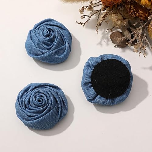 LIBERGA 10 Stück Kunstblumen Aus Stoff, Kleidung Dekoration Zubehör, 5cm Große Blumenköpfe Zur Herstellung Von Haarschmuck, Blau LIBERGA 10 Stück Kunstblumen Aus Stoff, Kleidung Dekoration Zubehör, 5cm Große Blumenköpfe Zur Herstellung Von Haarschmuck, Blau von LIBERGA