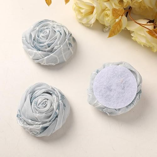 LIBERGA 8 Stück Kunstblumen mit Muster, Kleidung Dekoration Zubehör, 5,5cm Große Rosen Blumenköpfe Zur Herstellung Von Haarschmuck, Hellblau LIBERGA 8 Stück Kunstblumen mit Muster, Kleidung Dekoration Zubehör, 5,5cm Große Rosen Blumenköpfe Zur Herstellung Von Haarschmuck, Hellblau von LIBERGA