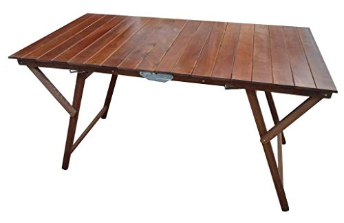 LIBEROSHOPPING.eu - LA TUA CASA IN UN CLICK LAURA KATIA Klapptisch aus gestreiftem Holz 70 x 140 cm (Walnuss) von LIBEROSHOPPING.eu - LA TUA CASA IN UN CLICK