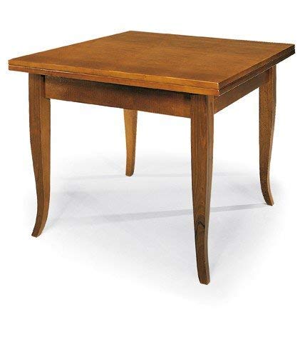 LIBEROSHOPPING.eu - LA TUA CASA IN UN CLIK Ausziehbarer Tisch Küche Wohnzimmer Quadrat zu öffnen buchen (90x90, Walnuss) von Liberoshopping