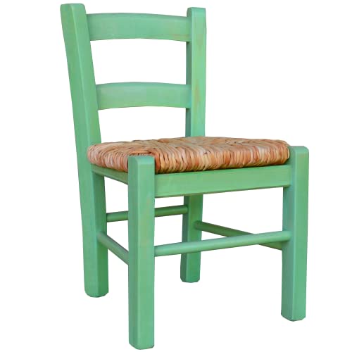 LIBEROSHOPPING.eu - LA TUA CASA IN UN CLIK BABYSTUHL AUS Holz MIT STROHSITZ, Stuhl für Kinder (Grün) von LIBEROSHOPPING.eu - LA TUA CASA IN UN CLIK