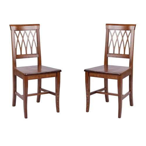 LIBEROSHOPPING.eu - LA TUA CASA IN UN CLIK Holzstuhl TRECCIA mit Massivholzsitz Set 2 (Walnuss) von LIBEROSHOPPING.eu - LA TUA CASA IN UN CLIK