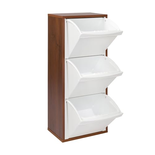 LIBEROSHOPPING.eu - LA TUA CASA IN UN CLIK Küchenabfalleimer Holzschrank mit 3 Fächern zur getrennten Abfallsammlung (Walnuss) von LIBEROSHOPPING.eu - LA TUA CASA IN UN CLIK