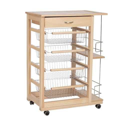 LIBEROSHOPPING.eu - LA TUA CASA IN UN CLIK LANDHELL Küchenwagen mit Rädern Obst Schublade Flaschenhalter (Natürlich) von LIBEROSHOPPING.eu - LA TUA CASA IN UN CLIK