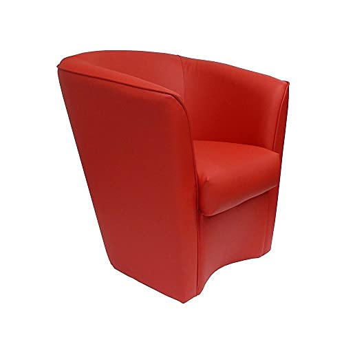 LIBEROSHOPPING.eu - LA TUA CASA IN UN CLIK Schlafzimmer Sessel aus Valentina Öko-Leder mit hoher Qualität gepolstert (Rot) von Liberoshopping
