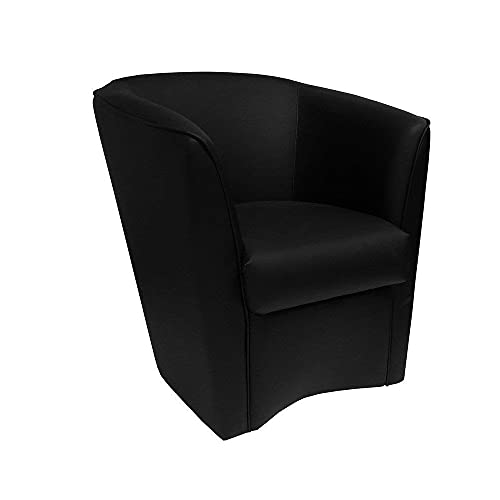 LIBEROSHOPPING.eu - LA TUA CASA IN UN CLIK Schlafzimmer Sessel aus Valentina Öko-Leder mit hoher Qualität gepolstert (Schwarz) von Liberoshopping
