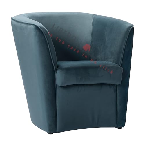 LIBEROSHOPPING.eu - LA TUA CASA IN UN CLIK Sessel für Schlafzimmer aus Samt und Gestell aus Holz (Grau) (blaugrün) von LIBEROSHOPPING.eu - LA TUA CASA IN UN CLIK