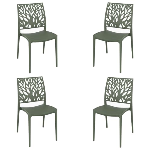 LIBEROSHOPPING.eu - LA TUA CASA IN UN CLIK Stapelbare Innen- oder Außenstühle aus Polypropylen im modernen Design Alea (Salbei, 4) von LIBEROSHOPPING.eu - LA TUA CASA IN UN CLIK