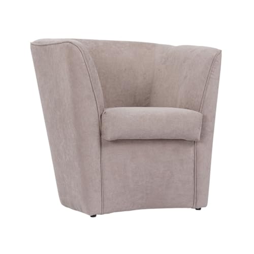 Moderner Sessel aus schmutzabweisendem Stoff in Taupe – Bezug wasserabweisend – Holzgestell, fertig montiert, bequem und elegant von LIBEROSHOPPING.eu - LA TUA CASA IN UN CLIK
