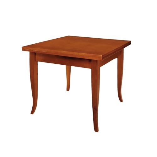 Quadratischer Buchtisch mit Kirschholz-Finish Größe 90 x 90 cm ausgezogen 180 cm von LIBEROSHOPPING.eu - LA TUA CASA IN UN CLIK