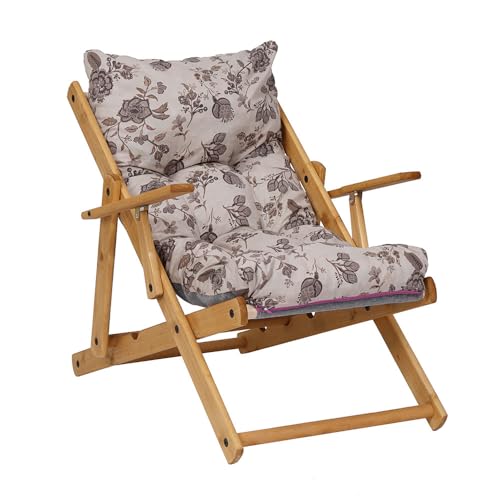 Sessel Relax Liegestuhl 3 Positionen in Holz Klapppolster H 100 cm Farbe als Foto (Blume) von LIBEROSHOPPING.eu - LA TUA CASA IN UN CLIK