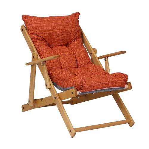 Sessel Relax Liegestuhl 3 Positionen in Holz Klapppolster H 100 cm Farbe als Foto (Hummer) von Liberoshopping