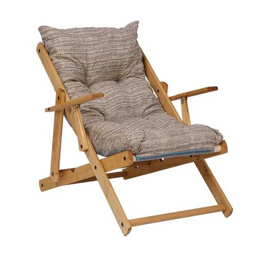 Sessel Relax Liegestuhl 3 Positionen in Holz Klapppolster H 100 cm Farbe als Foto (Taubengrau) von Liberoshopping