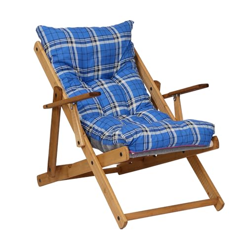 Sessel Relax Liegestuhl 3 Positionen in Holz Klapppolster H 100 cm Farbe als Foto (Türkis) von LIBEROSHOPPING.eu - LA TUA CASA IN UN CLIK
