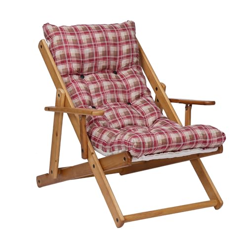 Liberoshopping Sessel Relax Liegestuhl 3 Positionen in Holz Klapppolster H 100 cm Farbe als Foto (rot Strike) von Liberoshopping
