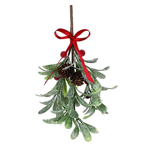 LIBOOI Künstlicher mattierter Mistelzweig, künstliche Zweige, Stiele mit roten Beeren, Weihnachts-Mistelzweig-Plektrum für Kränze und Girlanden, Weihnachtsbaum, Zuhause, Bürodekoration, 22 cm von LIBOOI