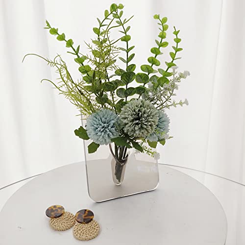 LIBOOI Acryl-Vasen für Blumen, einzigartige Bilderrahmen-Form, Blumenvase, klare Knospenvase, dekorative Vase, kleine Pflanzenvase, Tischdekoration für Zuhause, Büro (grau) von LIBOOI
