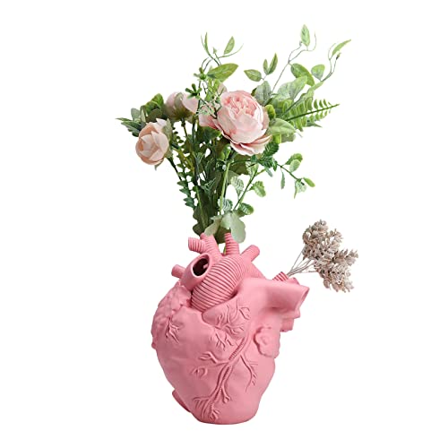 LIBOOI Anatomische Herz-Vase, Harz-Herz-Form, Blumenvase, kreative menschliche Herz-Kunst, Blumentopf, Schreibtisch-Ornament für Zuhause, Büro, Tischdekoration von LIBOOI