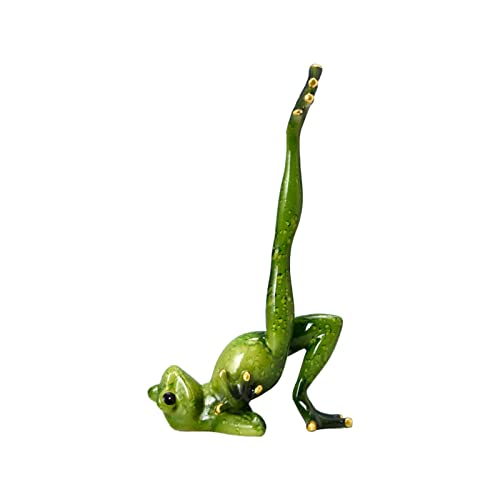 LIBOOI Froschfiguren, Frosch Yoga Pose Statue Kreative Handwerk Frosch Harz Skulptur für Home Office Schreibtisch Dekor von LIBOOI