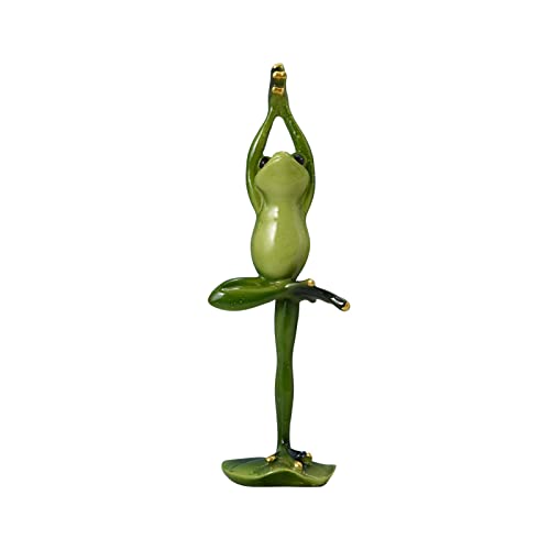 LIBOOI Froschfiguren, Frosch Yoga Pose Statue Kreative Handwerk Frosch Harz Skulptur für Home Office Schreibtisch Dekor von LIBOOI