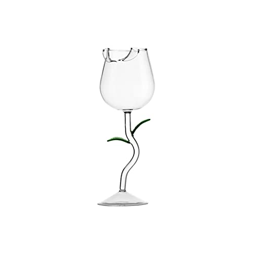 LIBOOI Rosenweingläser, Rosenform, Weingläser, 150 ml, romantische Blume, Cocktail, Martini-Glas, transparenter Kelch, Trinkbecher für Party, Einweihung, Hochzeit, Geburtstag, Drinkwae, Feiern von LIBOOI