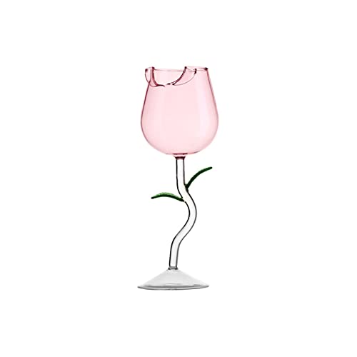 LIBOOI Rosenweingläser, Rosenform, Weingläser, 280 ml, romantische Blume, Cocktail, Martini-Glas, transparenter Kelch, Trinkbecher für Party, Einweihungsfeier, Hochzeit, Geburtstag, Drinkwae, Feier von LIBOOI