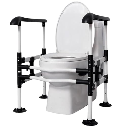 LIBRACTA Toilettenstützgestell, Toilettengestell Mobile Aufstehhilfe Toilette, WC Aufstehhilfe Handlauf, Höhenverstellbar WC Toiletten Stützgestell Für Senioren Und Behinderte, Bis 150 Kg B von LIBRACTA