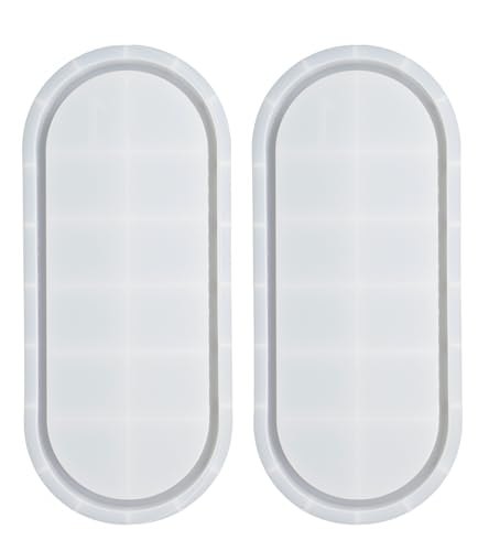 Ovale Tablett-Formen, extra groß, ovale Silikonformen für Harz, Geschirr, Beton, Tablett, DIY, 31,8 x 12,7 x 1,5 cm, 2 Stück von LIBRAGOLD