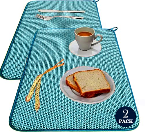 LIBRNTY 2 Stück abtropfmatte,Spülbecken-Trockenmatte,38cm*50cm Geschirr-Abtropfmatte,Mikrofaser Schutz für Küche und Spüle,Trockenmatte als Abtropf Unterlage für Küche und Spüle,2025 aktualisierter von LIBRNTY