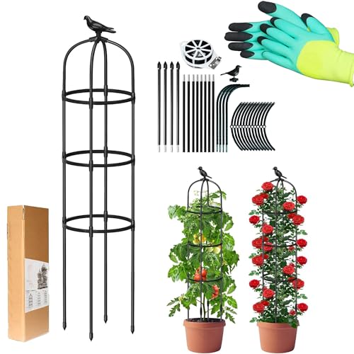 LIBRNTY Rankhilfe Obelisk,Rankobelisk,Turm Obelisk Garten Rankgitter,Rustproof Plastic Coated Metal Plant Support,Top-Vogeldesign,Passend fürReben,Blume, Rosen,Turm Obelisk Spalier… von LIBRNTY