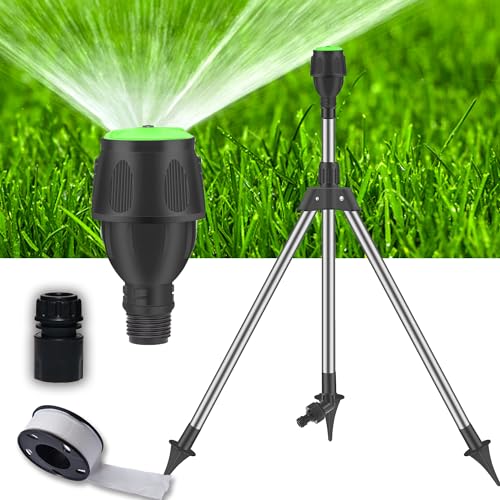 LIBRNTY Rasensprenger große flächen,Impulsregner,Rotating Tripod Sprinkler,Wenig Druck rasensprenger,Auto Rotating Tripod Sprinkler, Garten Rasensprenger 360 Grad Sprinkler für Hof,Garten,Rasen von LIBRNTY