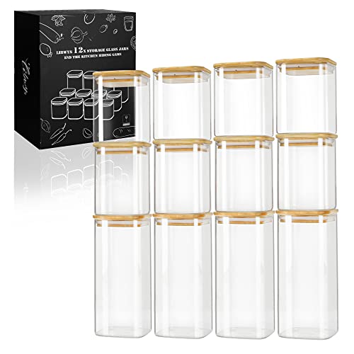 LIBWYS Vorratsgläser mit Deckel 12er Set Eckig Vorratsdose Glas - in 2 Größen : 1000ml 600ml - Küche Luftdicht Aufbewahrungsgläser Glasbehälter LIBWYS Vorratsgläser mit Deckel 12er Set Eckig Vorratsdose Glas - in 2 Größen : 1000ml 600ml - Küche Luftdicht Aufbewahrungsgläser Glasbehälter von LIBWYS