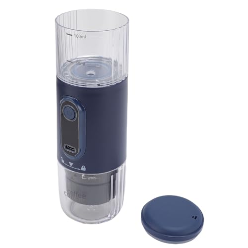 LICAEVEY Tragbare Kaffeemaschine, Reisekaffeemaschine, 100 Ml, Leichte 550 G, Tragbares Design mit Typ -C -Aufladung für Wanderfischereipicknicks und Arbeitsplatzbrauen (Navy blau) von LICAEVEY