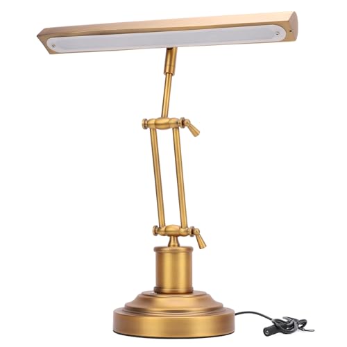 Vintage-Bankerlampe mit Stufenloser Dimmfunktion, 12 W Verstellbares Klavierlicht für Klavier und Flügel, Augenschonende LED-Arbeitsbeleuchtung von 3000 K Bis (EU-Stecker) von LICAEVEY