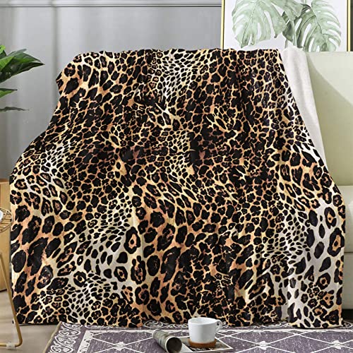 Leopardenmuster Decke, Wohndecke Kuscheldecken 220x240 cm, Animal Print Decken Weich und Warm Flanell Fleecedecke für Sofa Couch Wohnzimmer, Wolldecke Couchdecke von LICAPE