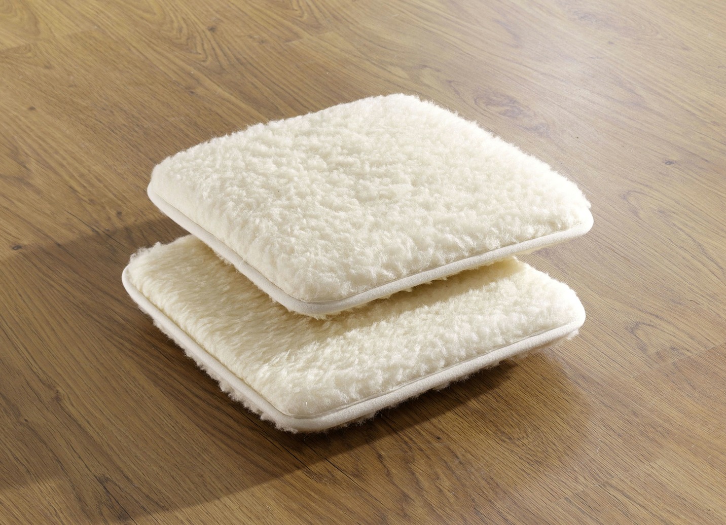 Licardo-Stuhlkissen, 2er-Set, aus reiner Schurwolle, Natur von LICARDO