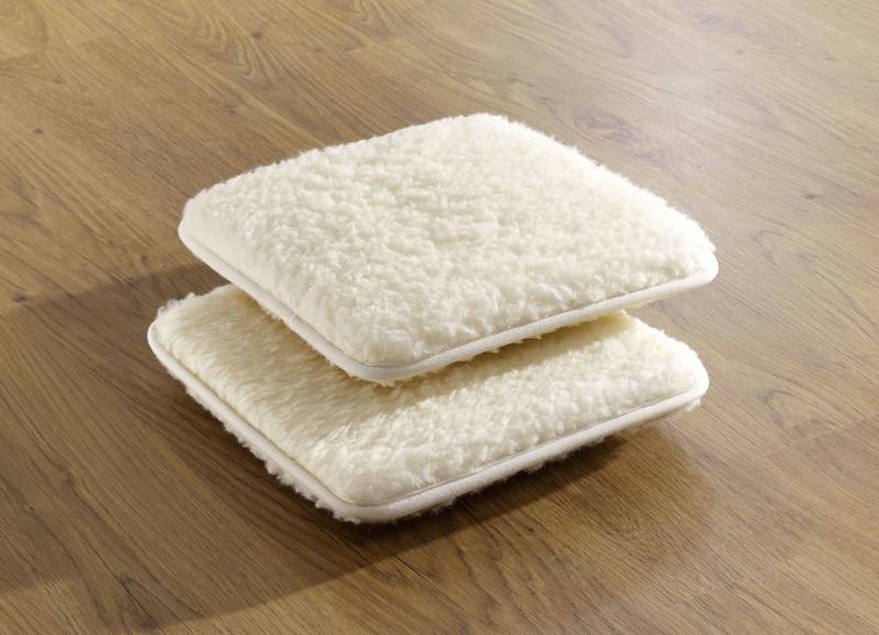 Licardo-Stuhlkissen, 2er-Set, aus reiner Schurwolle, Natur von LICARDO