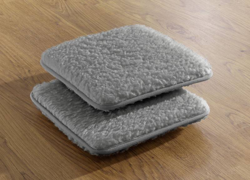 Licardo-Stuhlkissen, 2er-Set, aus reiner Schurwolle, Silber Licardo-Stuhlkissen, 2er-Set, aus reiner Schurwolle, Silber von LICARDO