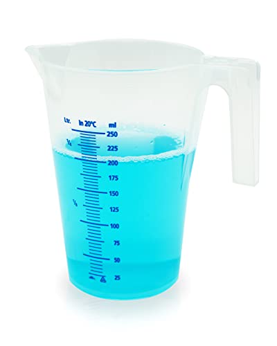 LICARGO® Messbecher 250ml - spülmaschinenfest, hitzebeständig und BPA frei - in Deutschland hergestellt - Kunststoff Messbecher klein 250ml, kleine Messbecher Küche, Backen, Waschpulver von LICARGO