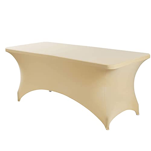 LICHENGTAI 4 ft Stretch Tischdecke, Spandex Polyester Rechteckig Dehnbar Hochzeitsbankett Party Cocktail Terrasse Handwerk Ausstellungen von LICHENGTAI