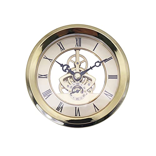 LICHENGTAI 4 1/16 Zoll (103mm) Uhrwerk, Quarz-Uhr Römische Ziffer Quarzuhr Einfügen Einbau-Uhr DIY Quartz Uhrwerk Zubehör Europäischer Stil Clock mit Trim von LICHENGTAI