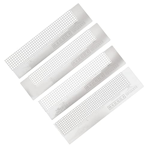 LICHENGTAI 4 Stück Diamant Malerei Masche Lineal 5D Diamond Painting Tool Lineal Edelstahl Schablone Eckige Diamantmalerei Fixwerkzeuge DIY Zeichnungs Werkzeug Zubehör 250 Löcher von LICHENGTAI