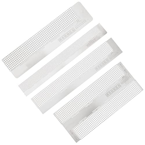 LICHENGTAI 4 Stück Diamant Malerei Masche Lineal 5D Diamond Painting Tool Lineal Edelstahl Schablone Eckige Diamantmalerei Fixwerkzeuge DIY Zeichnungs Werkzeug Zubehör 250 Löcher von LICHENGTAI