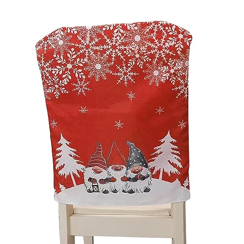 LICHENGTAI 4 Stück Weihnachtsstuhl-Rückenlehnenbezüge GNOME Wichtel Stuhlbezug Esszimmerstuhl Rückenbezüge Xams Stuhl zurück Abdeckung Weihnachten Deko Weihnachts Ornament Party Supplies von LICHENGTAI