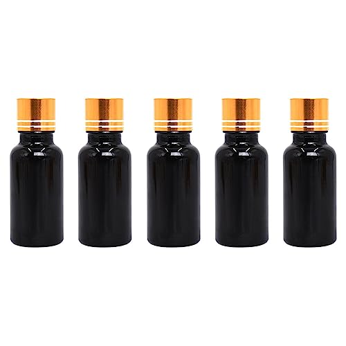 LICHENGTAI 5 Stück 50ml Leere Glasflaschen Nachfüllbare Glasflaschen Lotionspender Schwarz Glas Glasche Mini Schaumspender Flasche Spenderflasche für Geschirrspülmittel, ätherisches Öl, Lotion von LICHENGTAI