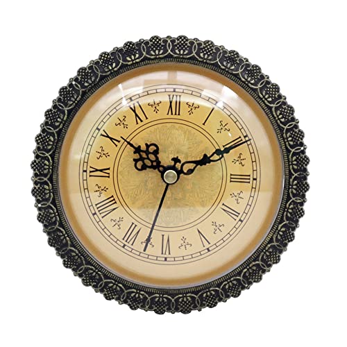 LICHENGTAI 5.9 Zoll (150mm) Uhrwerk, Quarz-Uhr Römische Ziffer Quarzuhr Einfügen Einbau-Uhr DIY Quartz Uhrwerk Zubehör Europäischer Stil Clock mit Gold Trim von LICHENGTAI