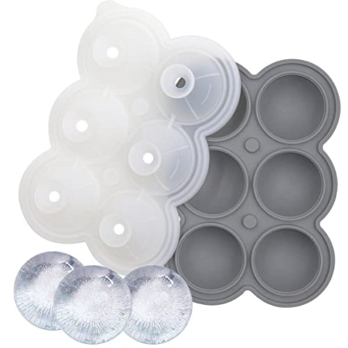 LICHENGTAI Eiswürfelform Silikon Runde Eiswürfel Eiswürfelbehälter Eiswürfelform mit Deckel, BPA Frei Ice Cube Tray Perfekt für Whiskey, Cocktails, Gin, Bier, Saft, Hausgemacht Getränke von LICHENGTAI