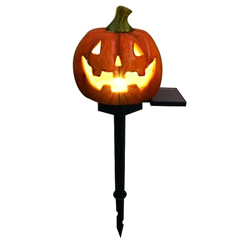 LICHENGTAI Halloween Kürbis Stableuchten 3D Skelett Gartenleuchten Rasenlichter Wasserdicht LED Gartenlampen Solar Lampe für die Garten Dekoration für Terrasse Rasen Garten Hofwege Halloween Party von LICHENGTAI